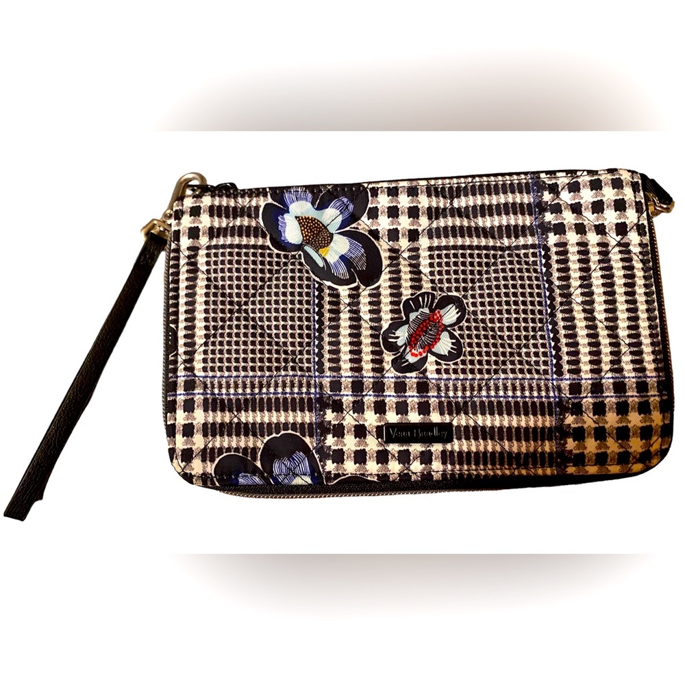 VERA BRADLEY~Plaid/Floral RFID On The Go Wristlet/Wallet, lightweight NWOT
